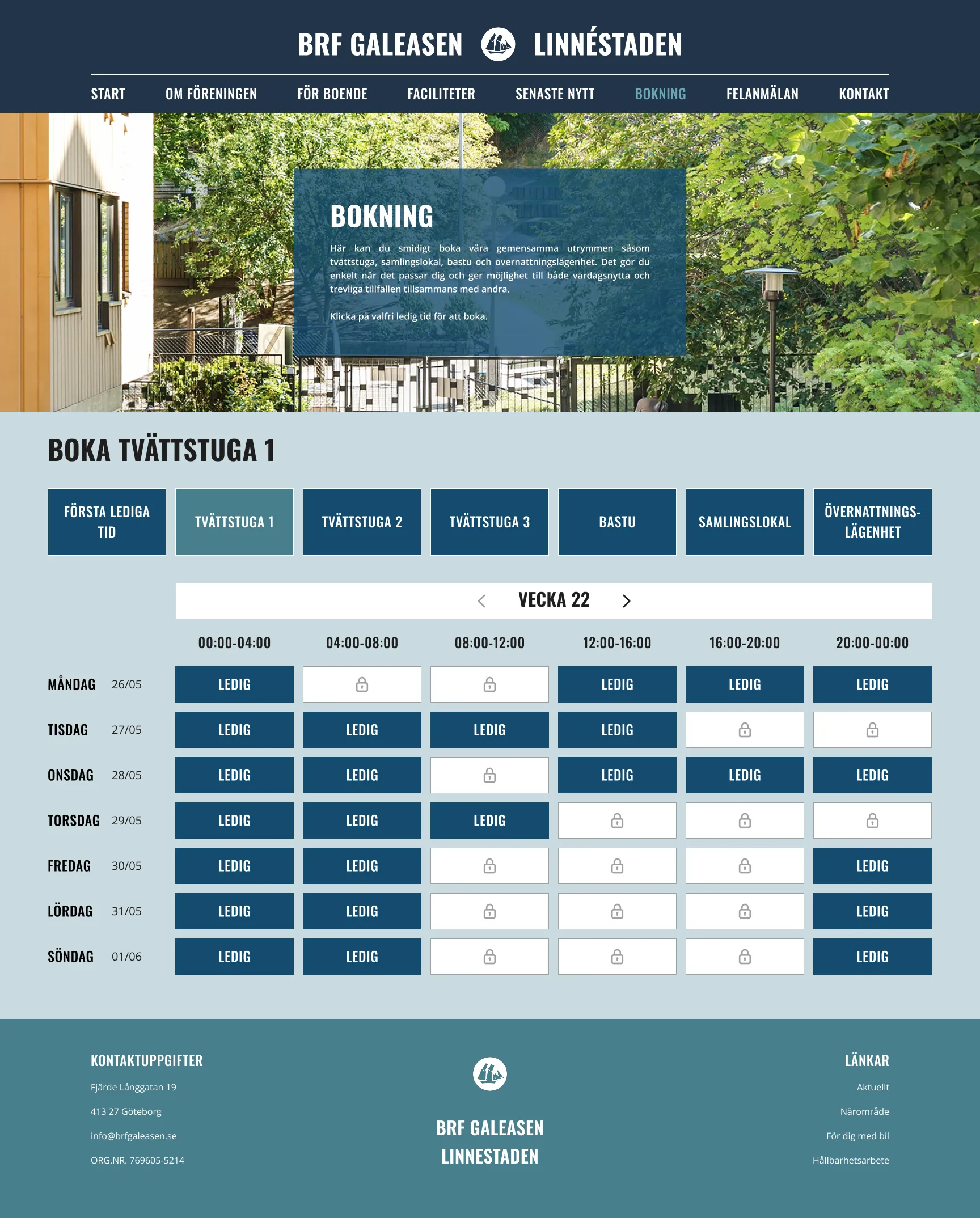 BRF Galeasen booking view