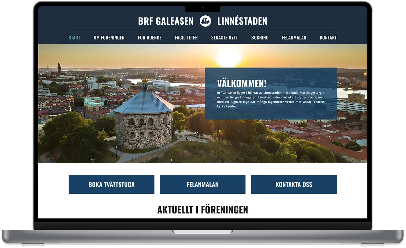 BRF Galeasen desktop mockup